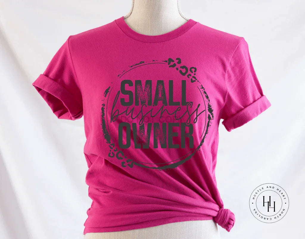 Small Business Owner Leopard Wreath Graphic Tee - Merch Girls