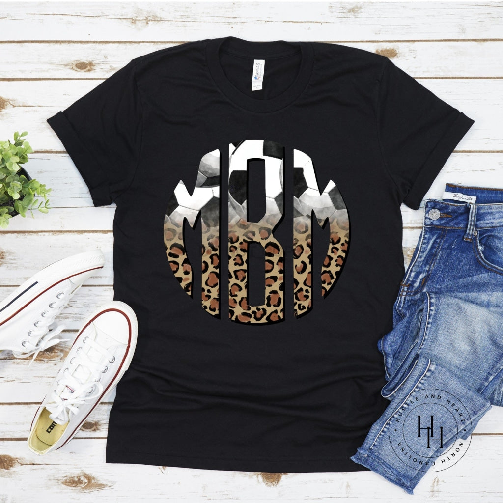 Soccer Leopard Monogram Graphic Tee