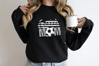 Soccer Mom Black and White with Silver Faux Glitter Graphic Tee - Merch Girls