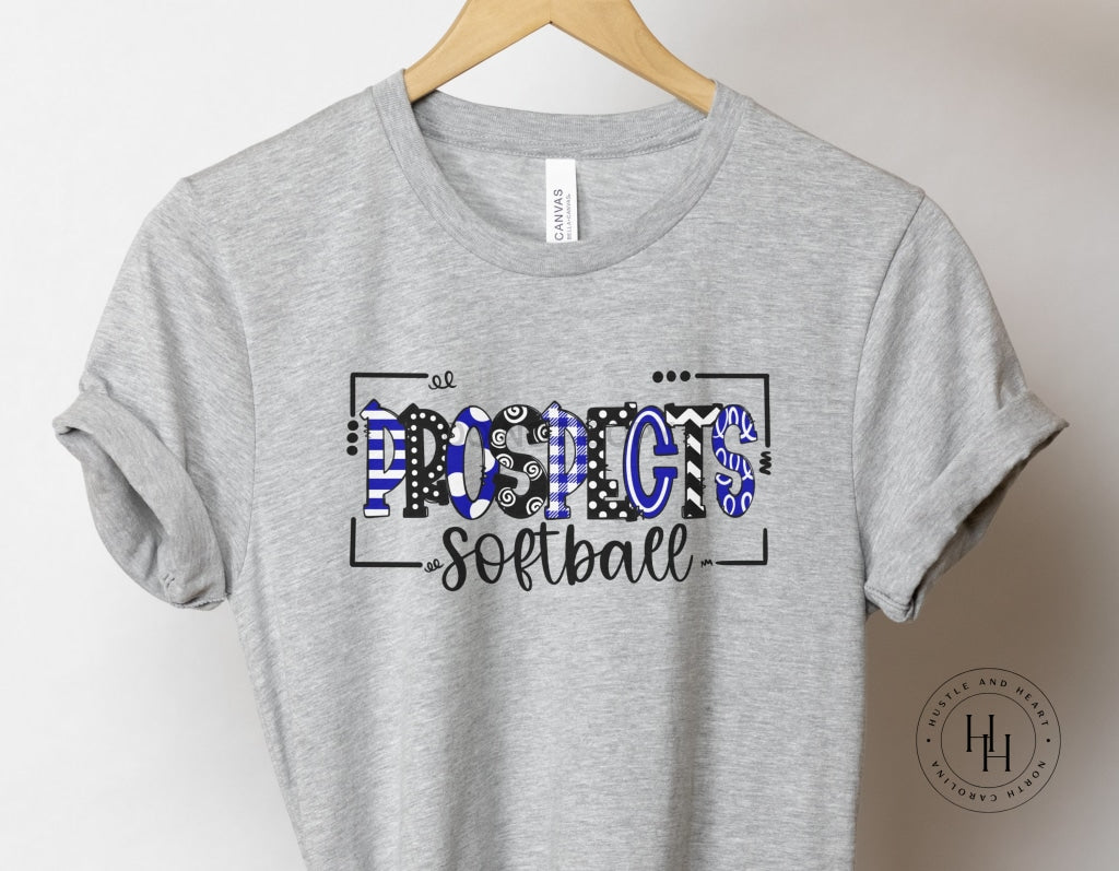 Softball Prospects Doodle Graphic Tee Youth Small / Unisex Crew Neck