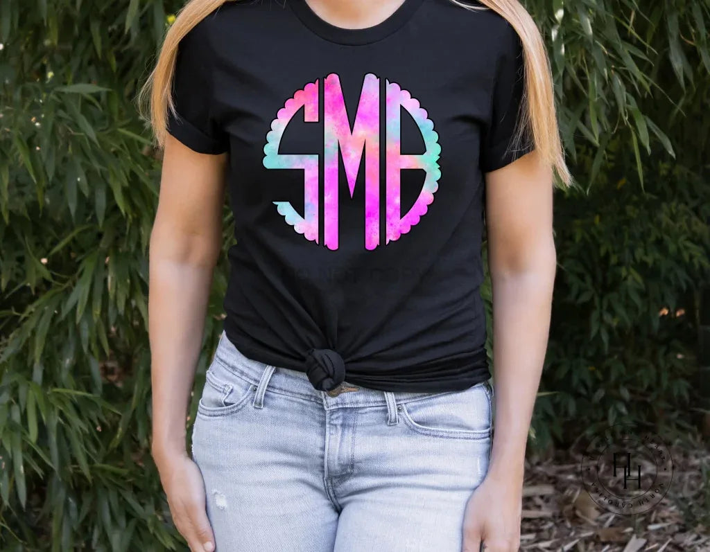 Spring Swirl Monogram Graphic Tee - Merch Girls
