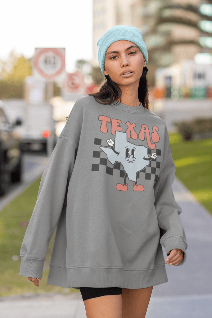 State Retro Checkered Graphic Sweatshirt Shirt