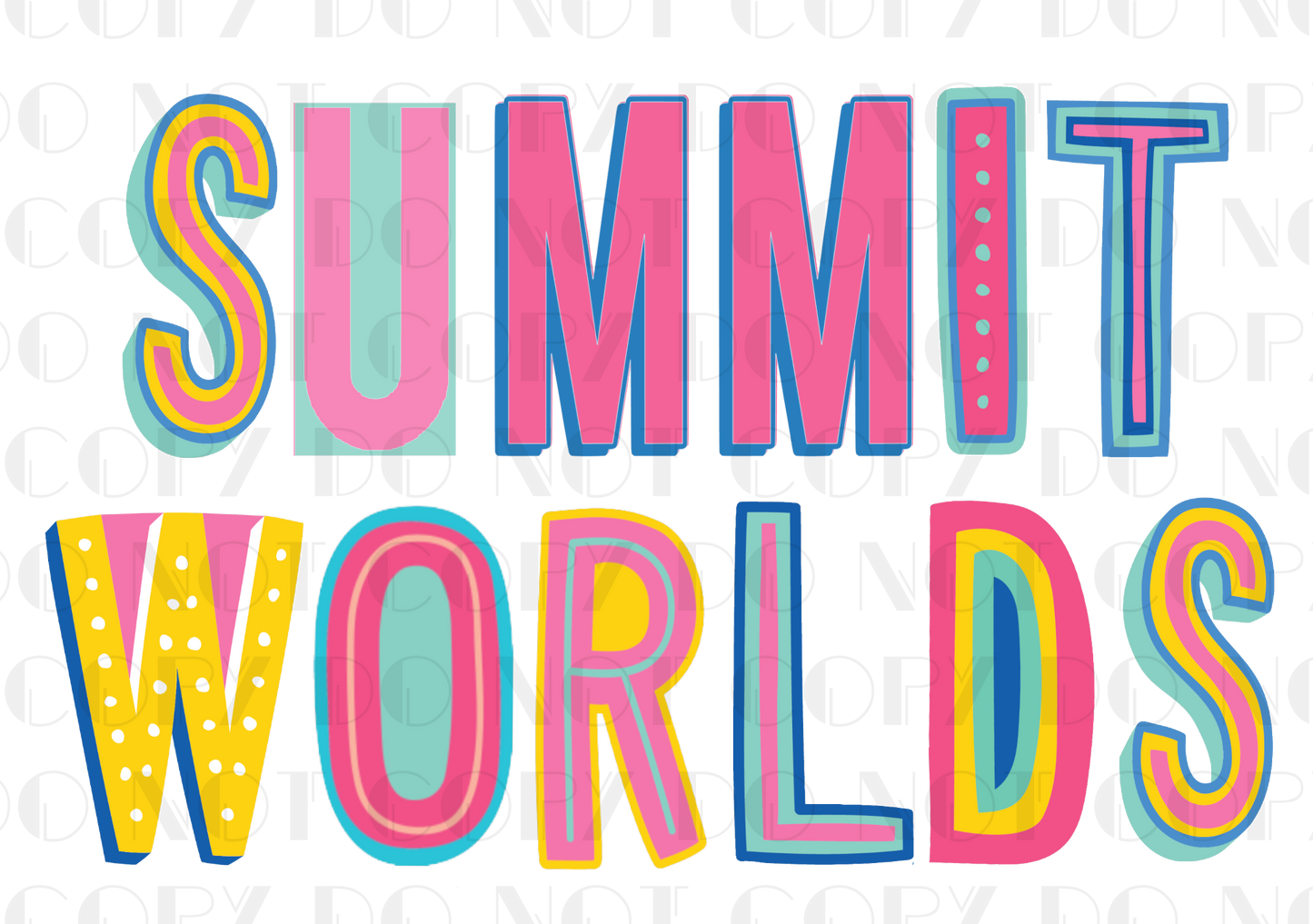 Summit Worlds Colorful Block PNG Digital File