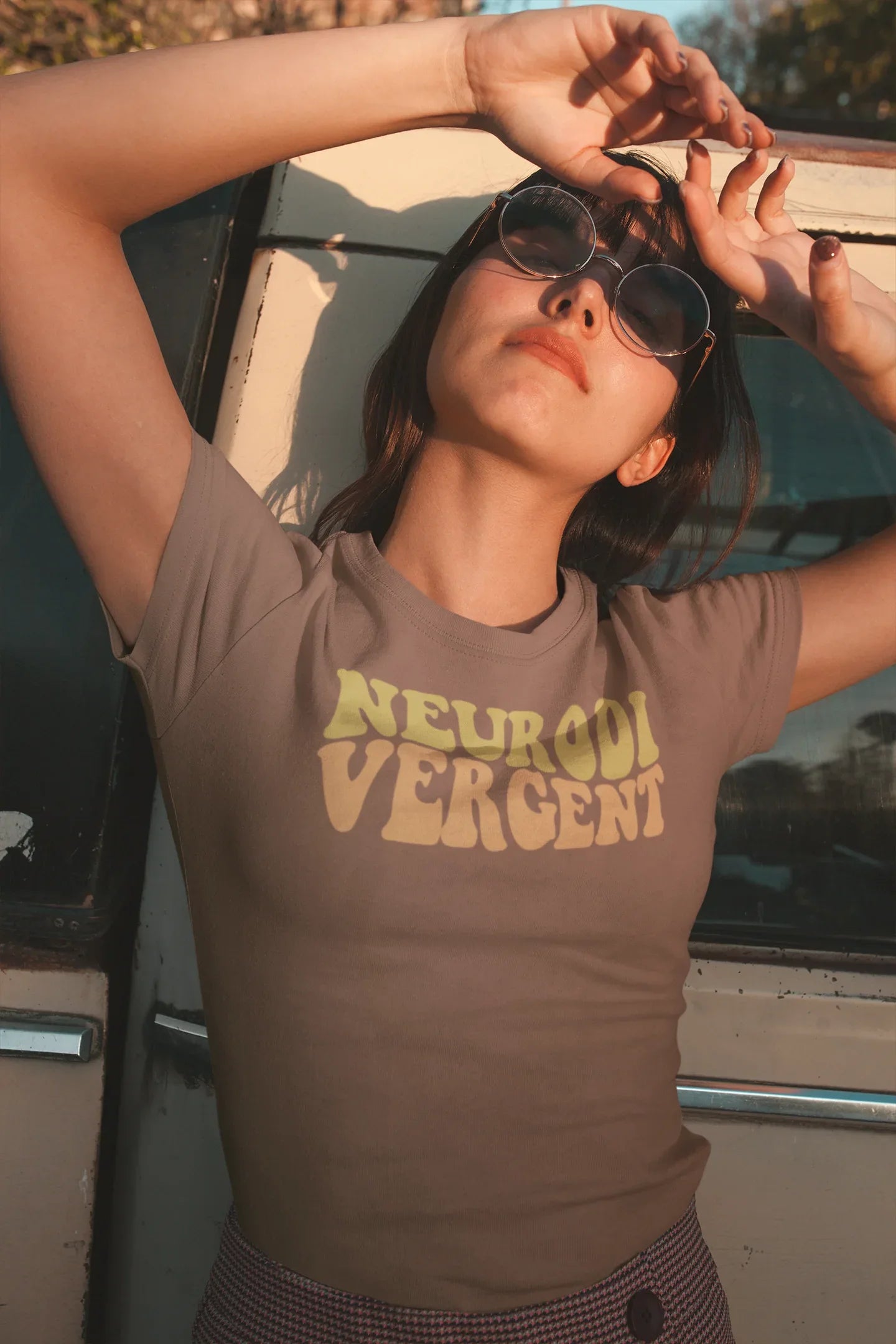Neurodivergent Retro Wavy Autism Neurodiversity Graphic Tee - Merch Girls