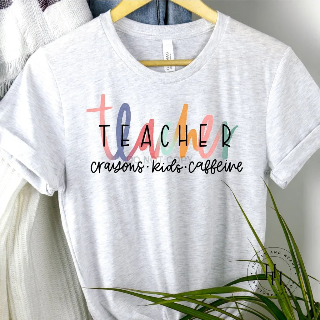 Teacher Crayons-Kids-Caffeine - Merch Girls