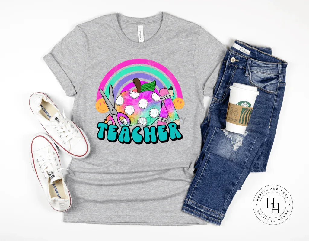 Teacher Pastel Apple Graphic Tee - Merch Girls