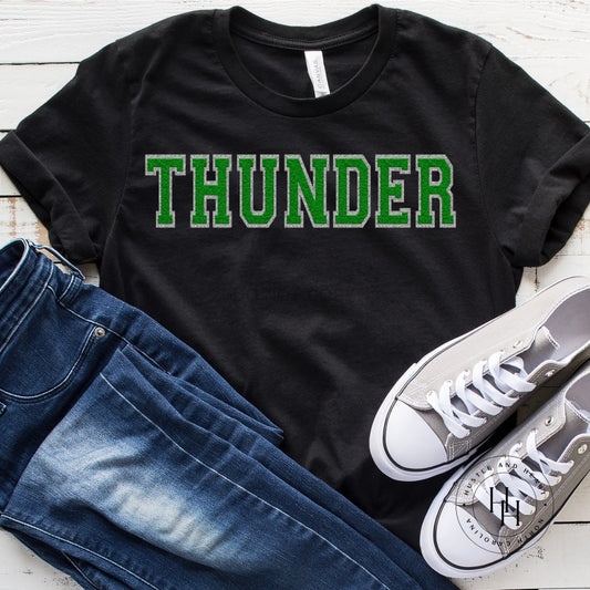 Thunder Faux Chenille Letters Graphic Tee