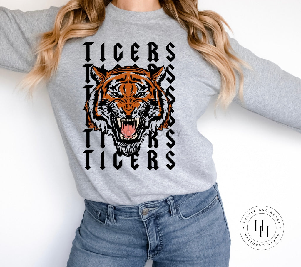 Tigers Repeating Mascot Graphic Tee Shirt