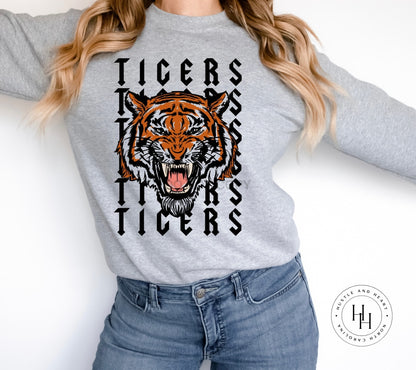 Tigers Repeating Mascot Graphic Tee Shirt