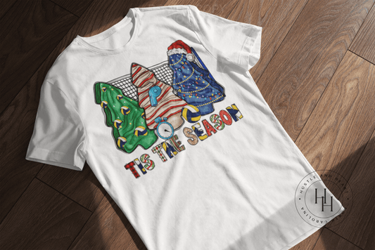 Tis The Season Volleyball Christmas Tree Cakes - Sublimation Transfer Sublimation