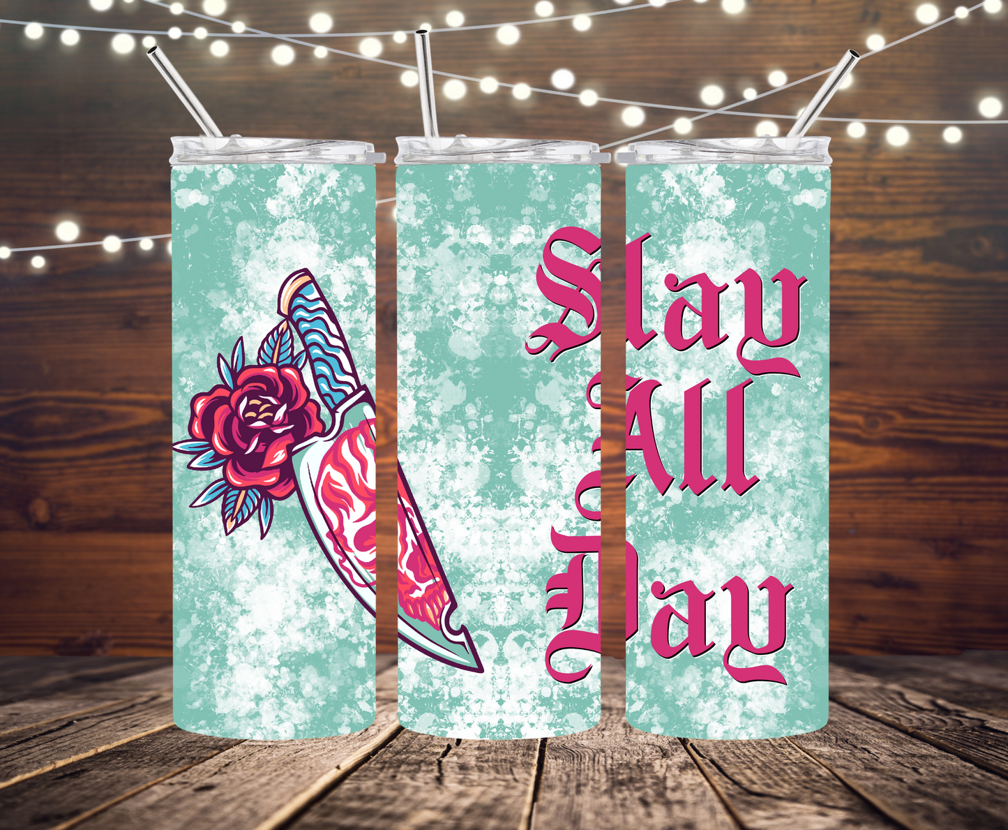 Slay All Day Completed 20oz Skinny Tumbler