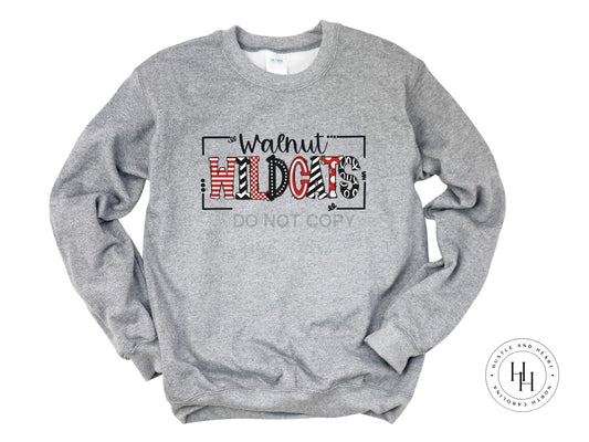 Walnut Wildcats Doodle Graphic Tee Youth Small / Unisex Sweatshirt