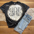 White Leopard Bleach Monogram Graphic Tee - Merch Girls