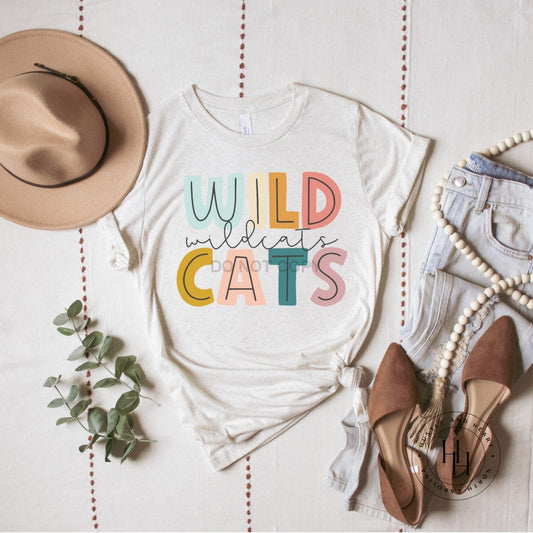 Wildcats Water Color Graphic Tee Shirt