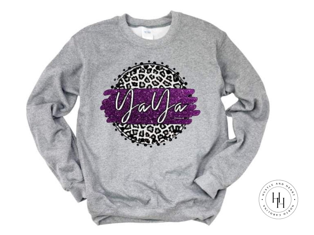 Yaya Purple/white With Black Outline Graphic Tee Shirt